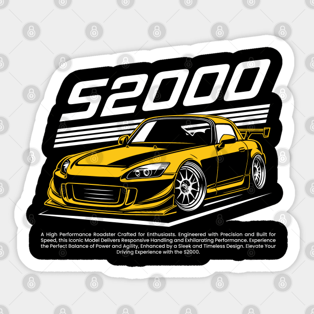 JDM Yellow S 2000 Touge Sticker by GoldenTuners